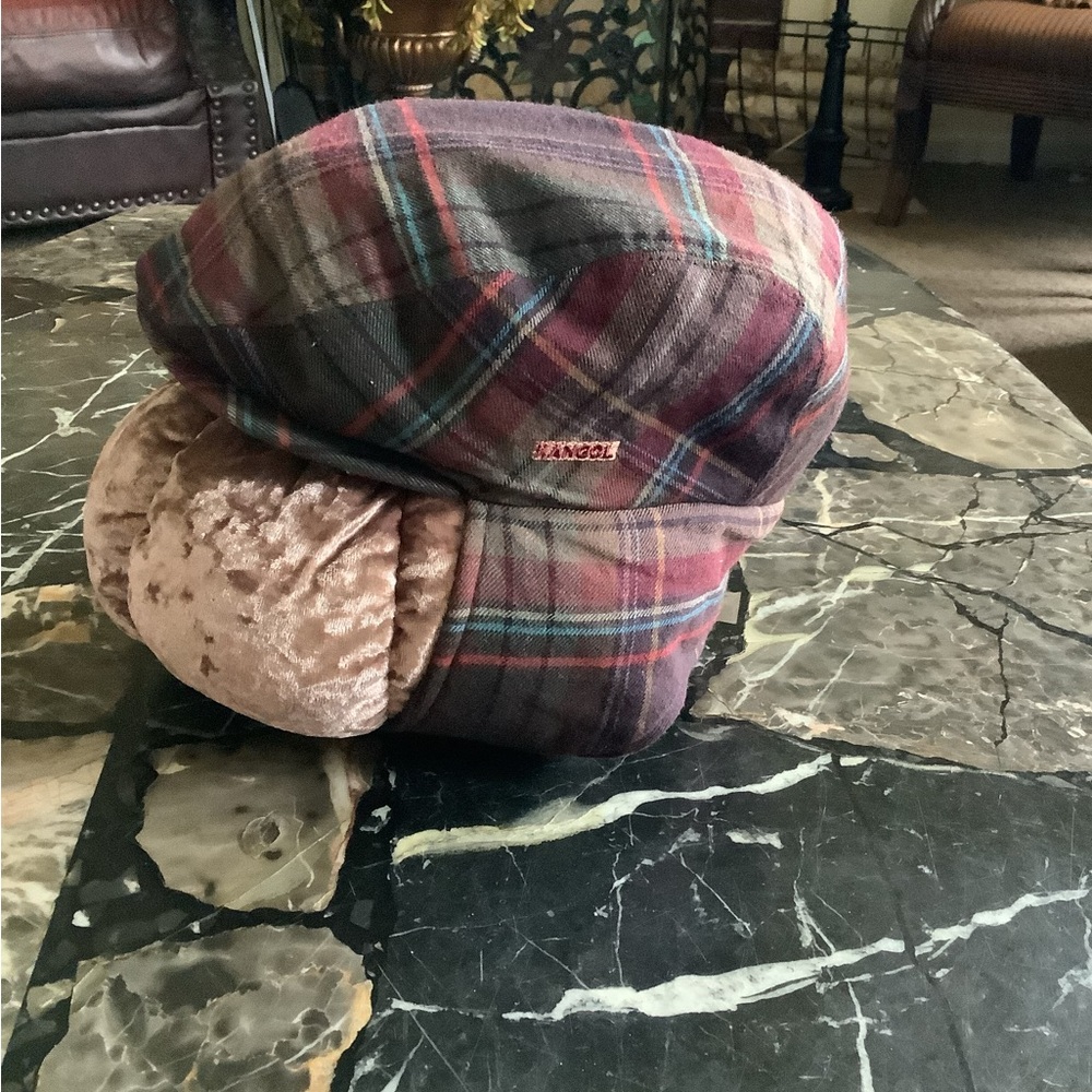 Kangol Born British tweed Bugatti multi ear flap hat sz small